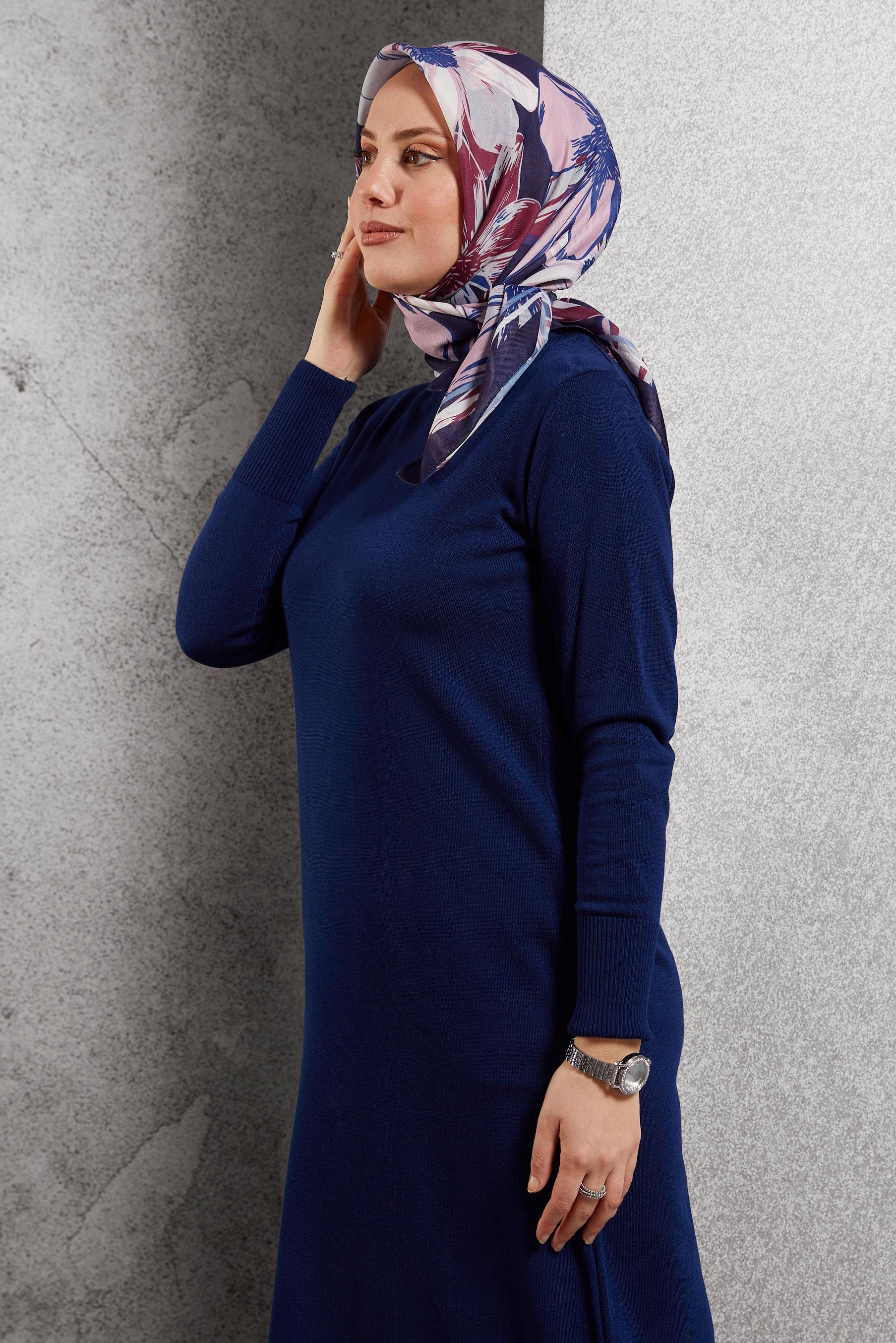 Hijab clothing NAVY BLUE ALVINA PATTERNED SCARF 8517