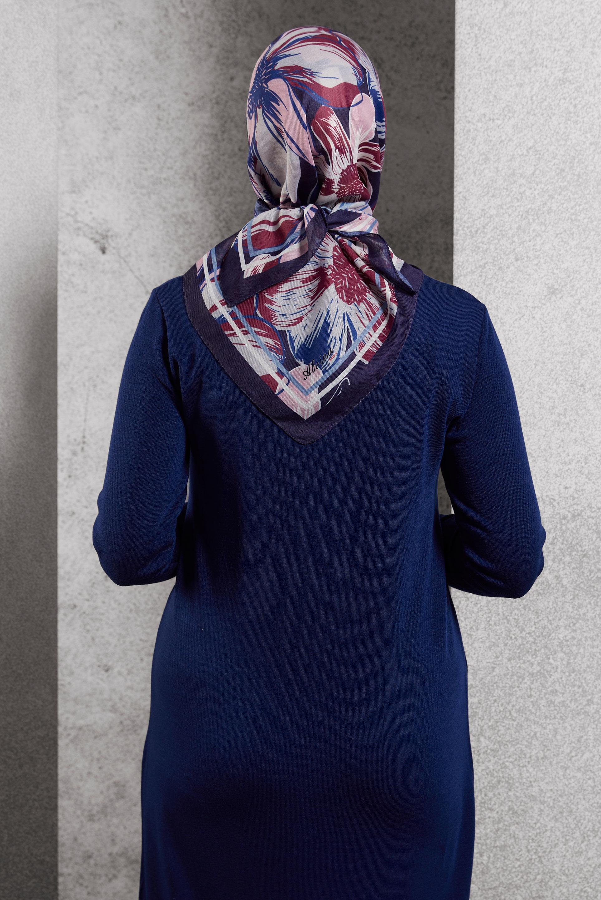 Hijab clothing NAVY BLUE ALVINA PATTERNED SCARF 8517