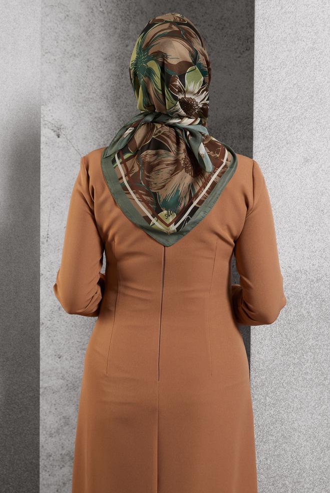 Hijab clothing MINK ALVINA PATTERNED SCARF 8517 - ALVİNA