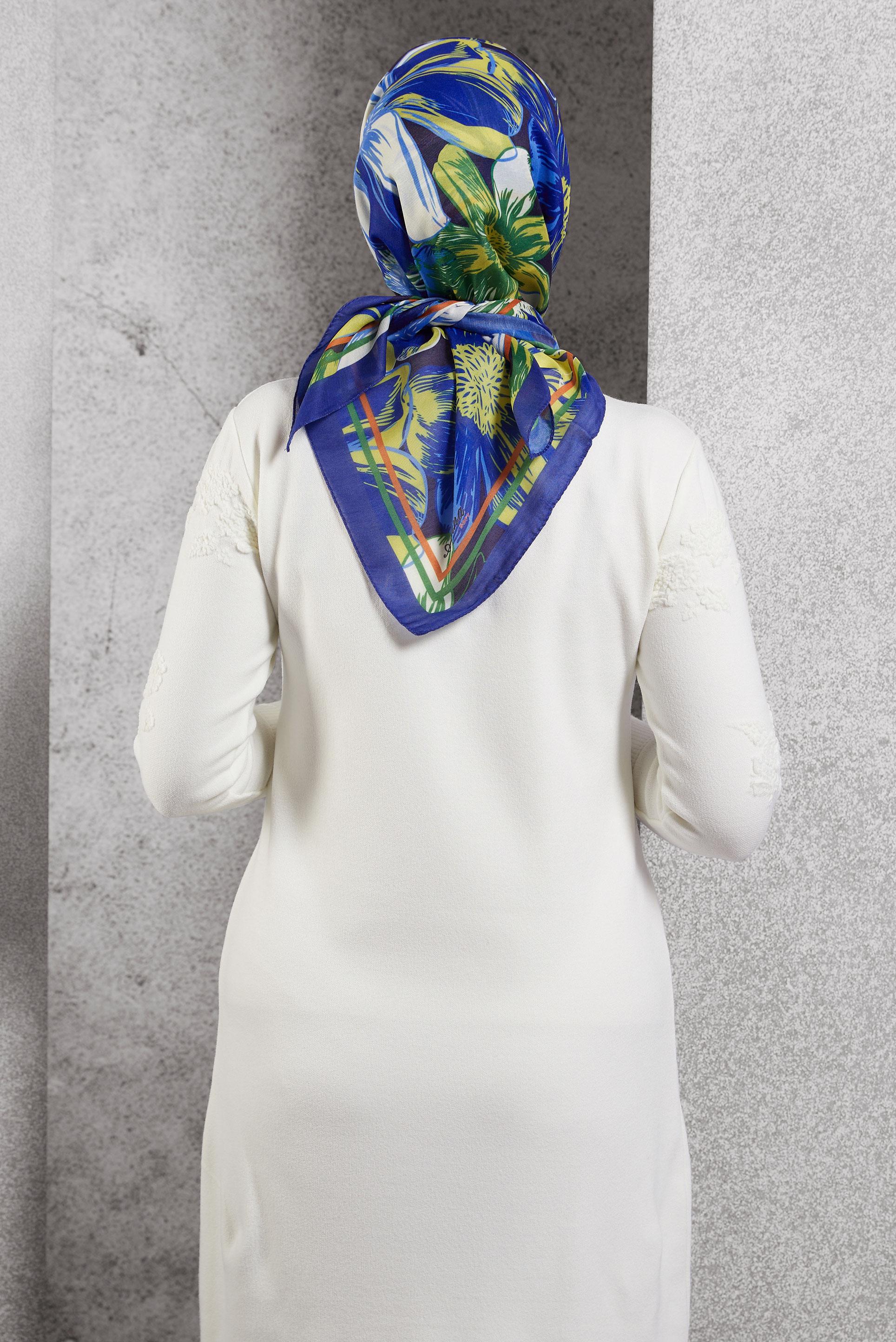 Hijab clothing NAVY BLUE ALVINA PATTERNED SCARF 8517