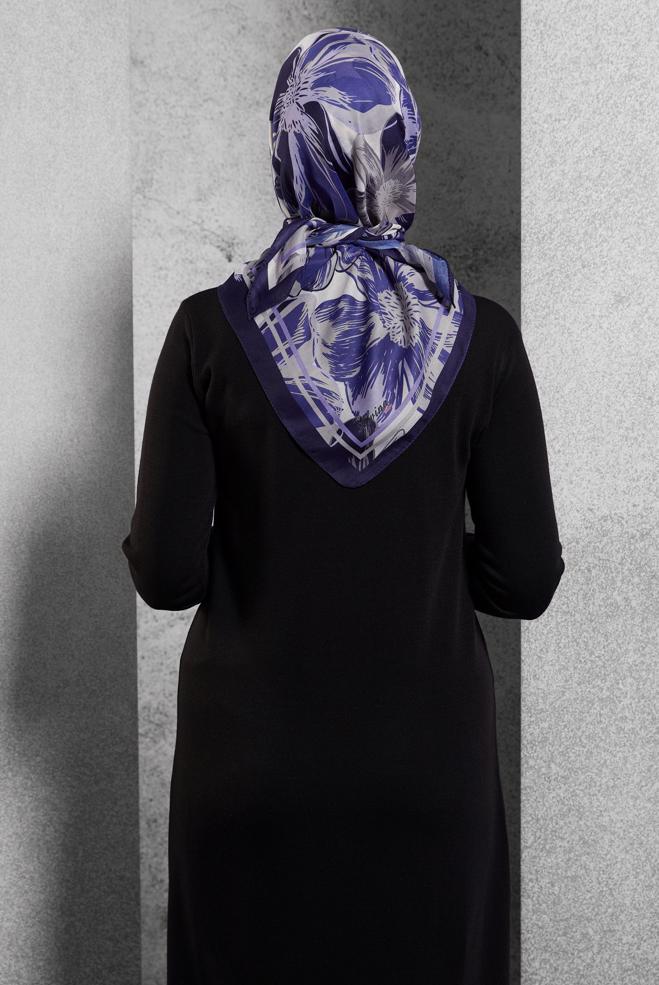 Hijab clothing PURPLE ALVINA PATTERNED SCARF 8517 - ALVİNA