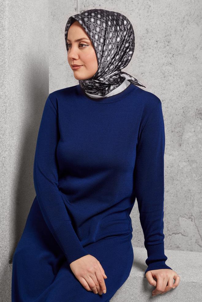 Hijab clothing BLACK ALVINA PATTERNED SCARF 8518 - ALVİNA