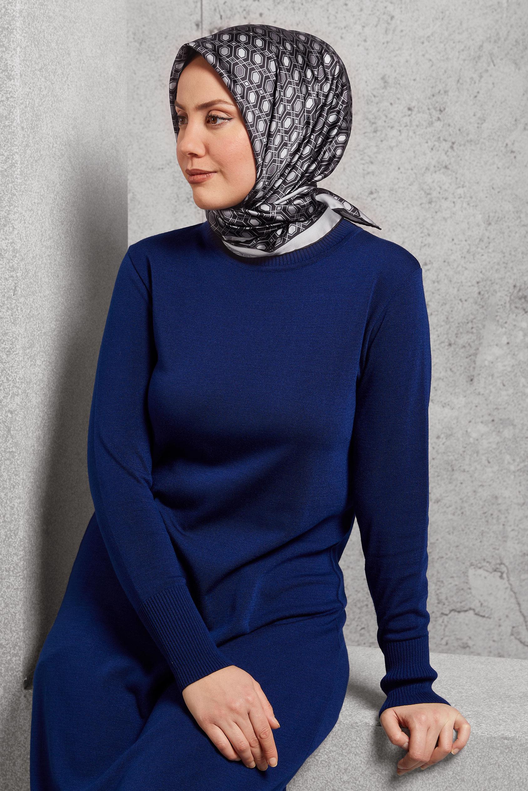 Hijab clothing BLACK ALVINA PATTERNED SCARF 8518