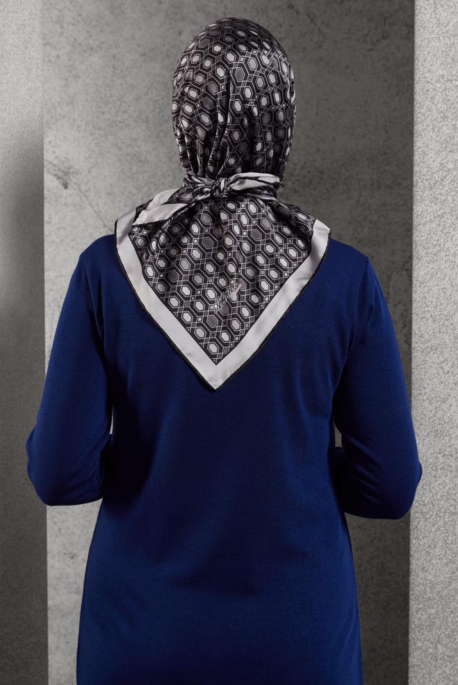 Hijab clothing BLACK ALVINA PATTERNED SCARF 8518 - ALVİNA