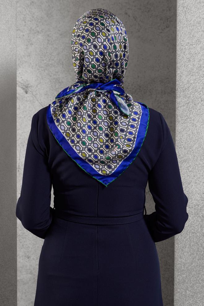 Hijab clothing GREEN ALVINA PATTERNED SCARF 8518 - ALVİNA