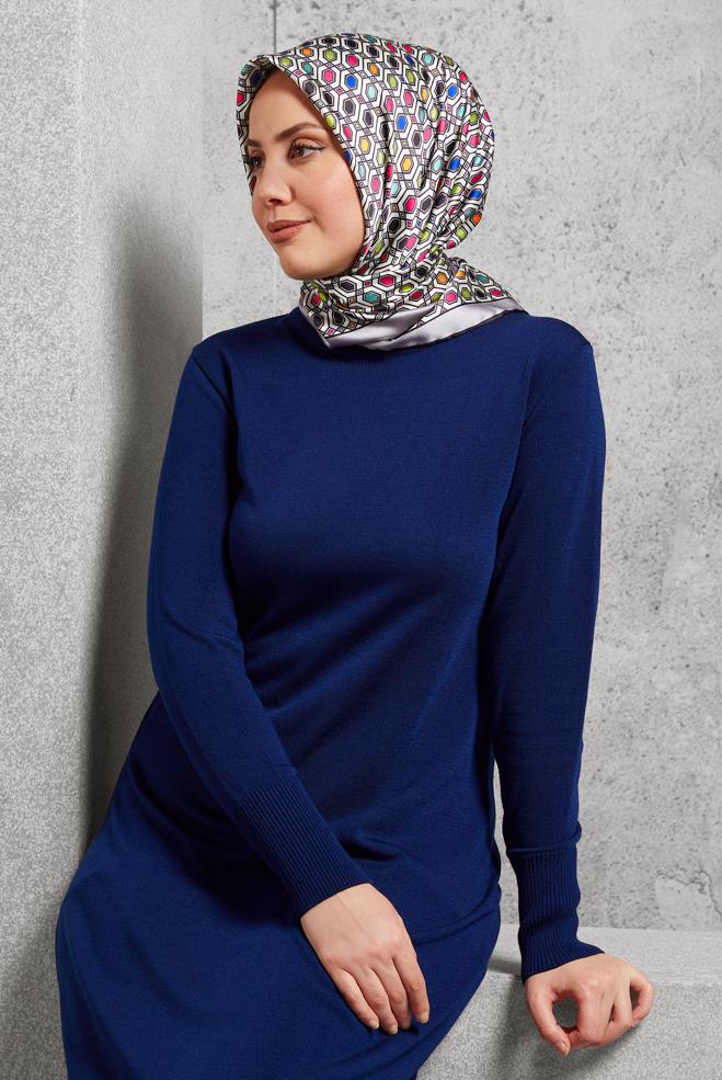 Hijab clothing GREY ALVINA PATTERNED SCARF 8518 - ALVİNA