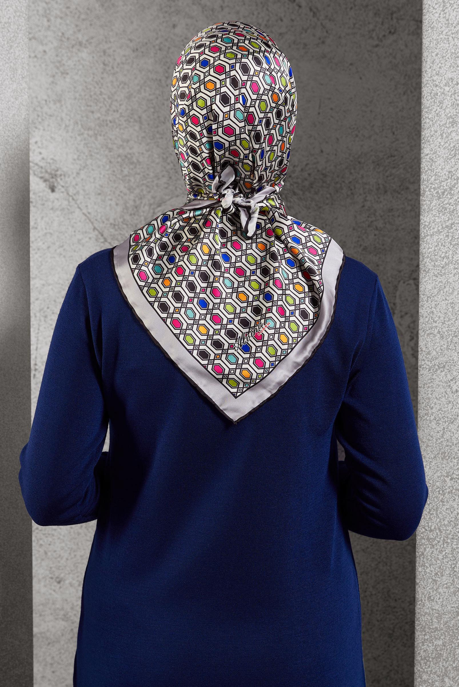 Hijab clothing GREY ALVINA PATTERNED SCARF 8518