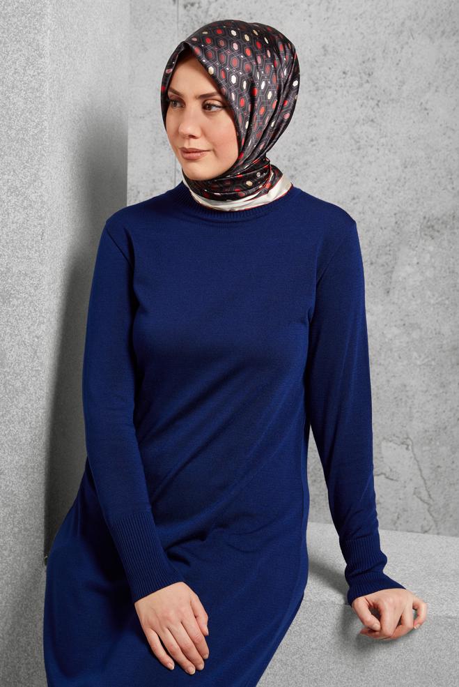 Hijab clothing CLARET RED ALVINA PATTERNED SCARF 8518 - ALVİNA