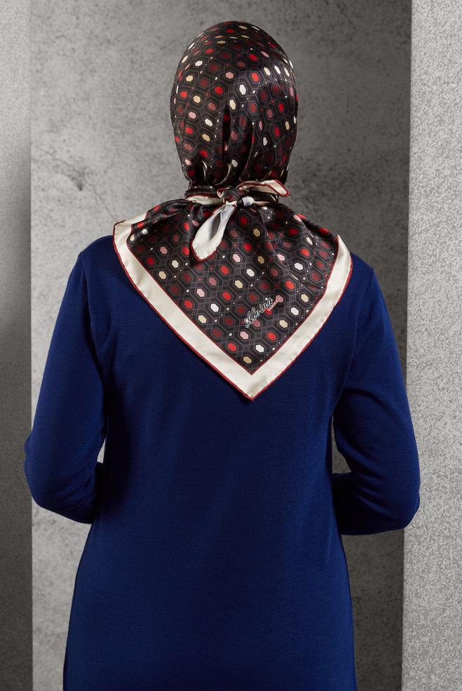 Hijab clothing CLARET RED ALVINA PATTERNED SCARF 8518 - ALVİNA