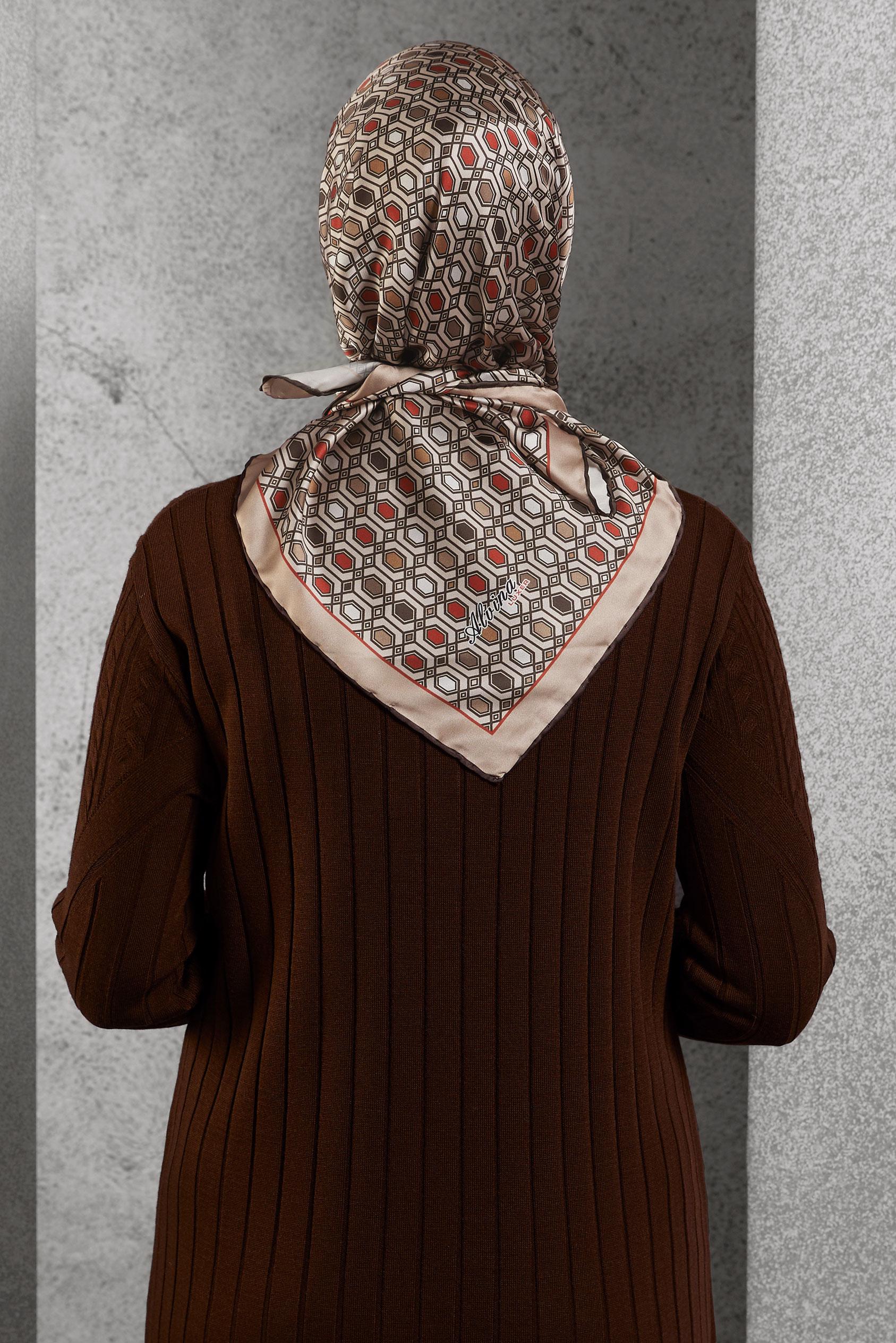 Hijab clothing BROWN ALVINA PATTERNED SCARF 8518
