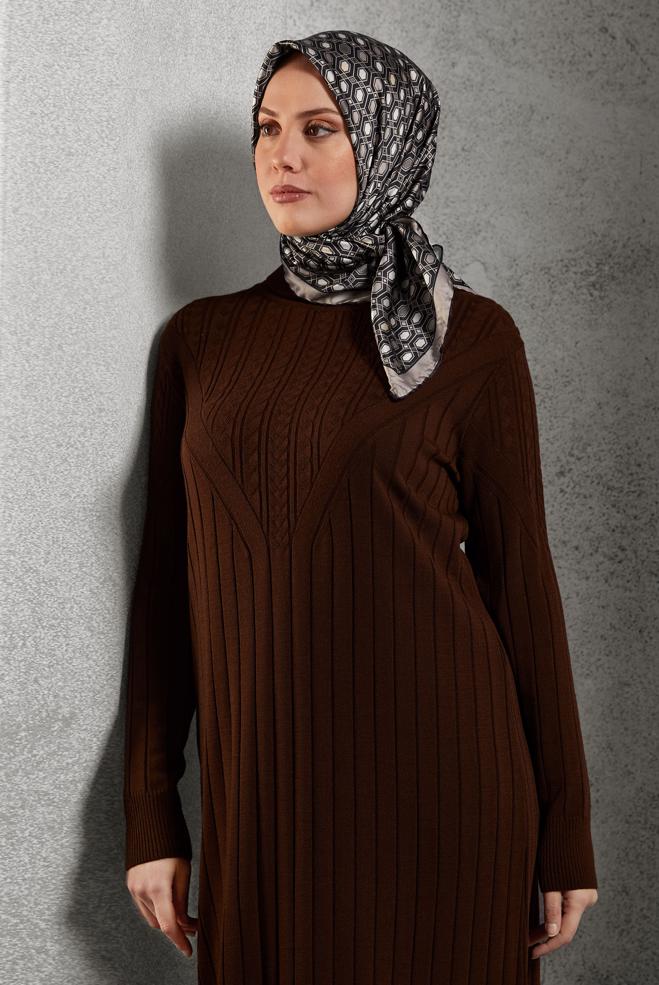 Hijab clothing MINK ALVINA PATTERNED SCARF 8518 - ALVİNA