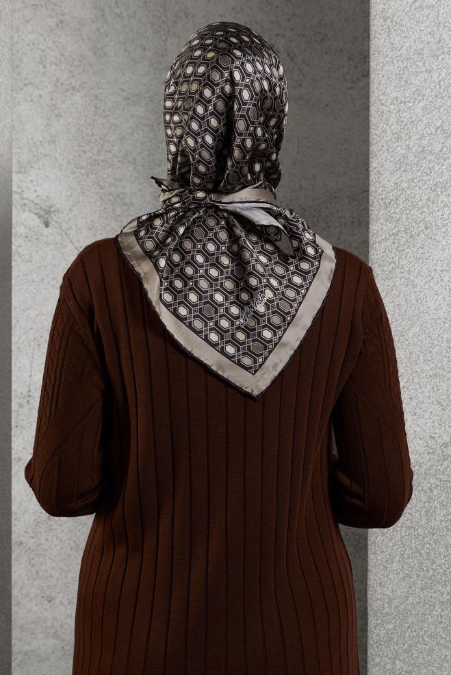 Hijab clothing MINK ALVINA PATTERNED SCARF 8518 - ALVİNA