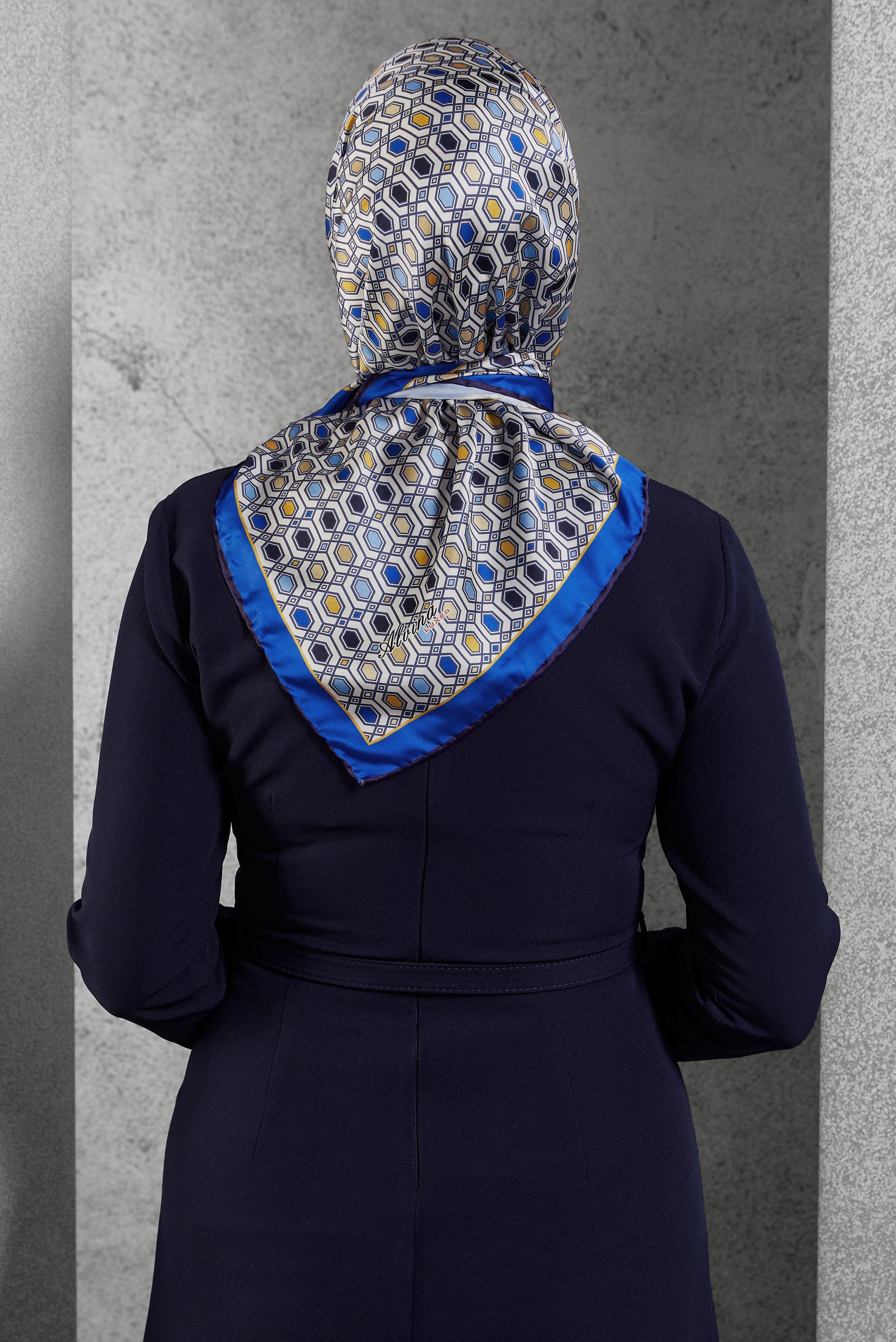 Hijab clothing NAVY BLUE ALVINA PATTERNED SCARF 8518