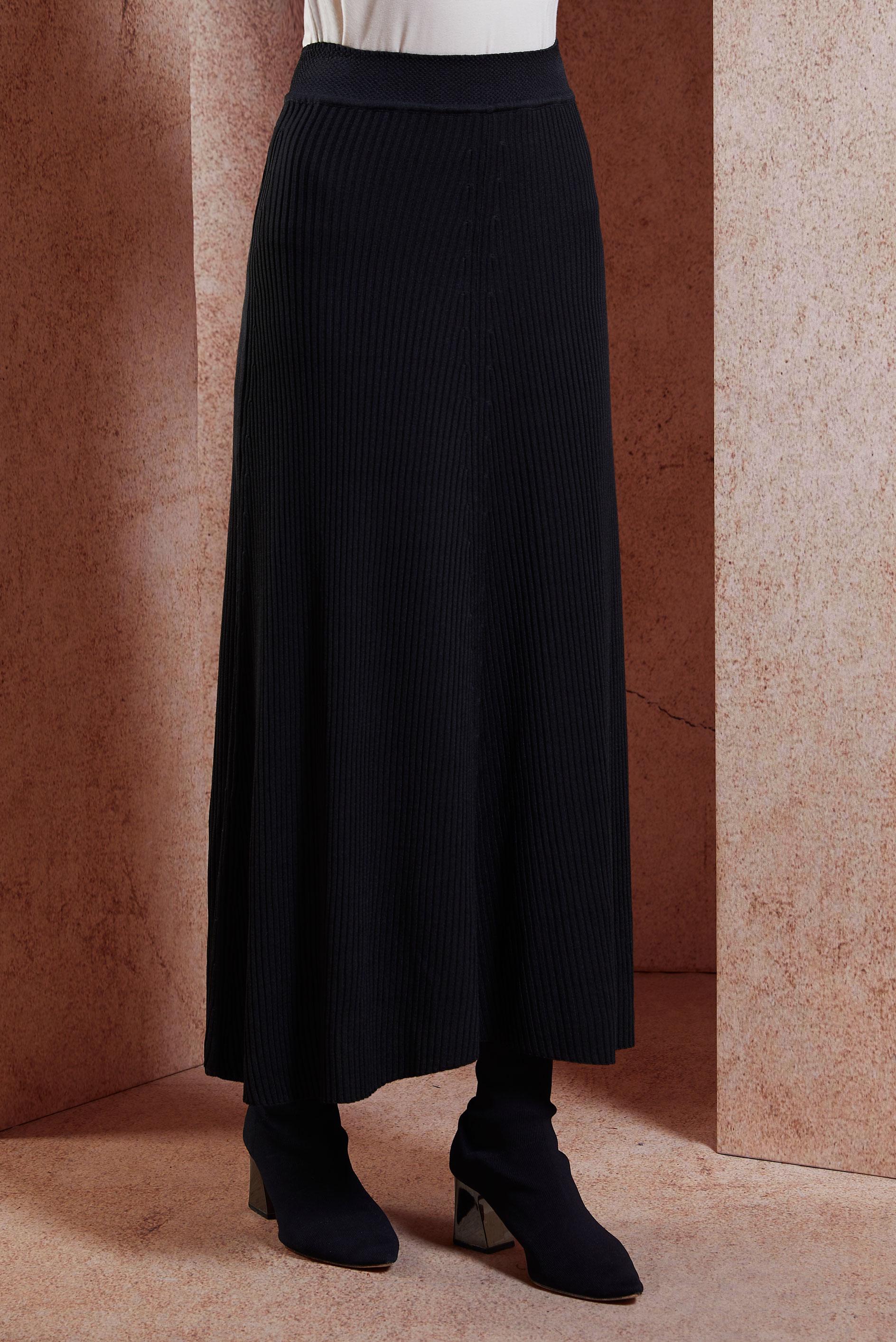 Hijab clothing BLACK MODEST KNITWEAR SKIRT 60610