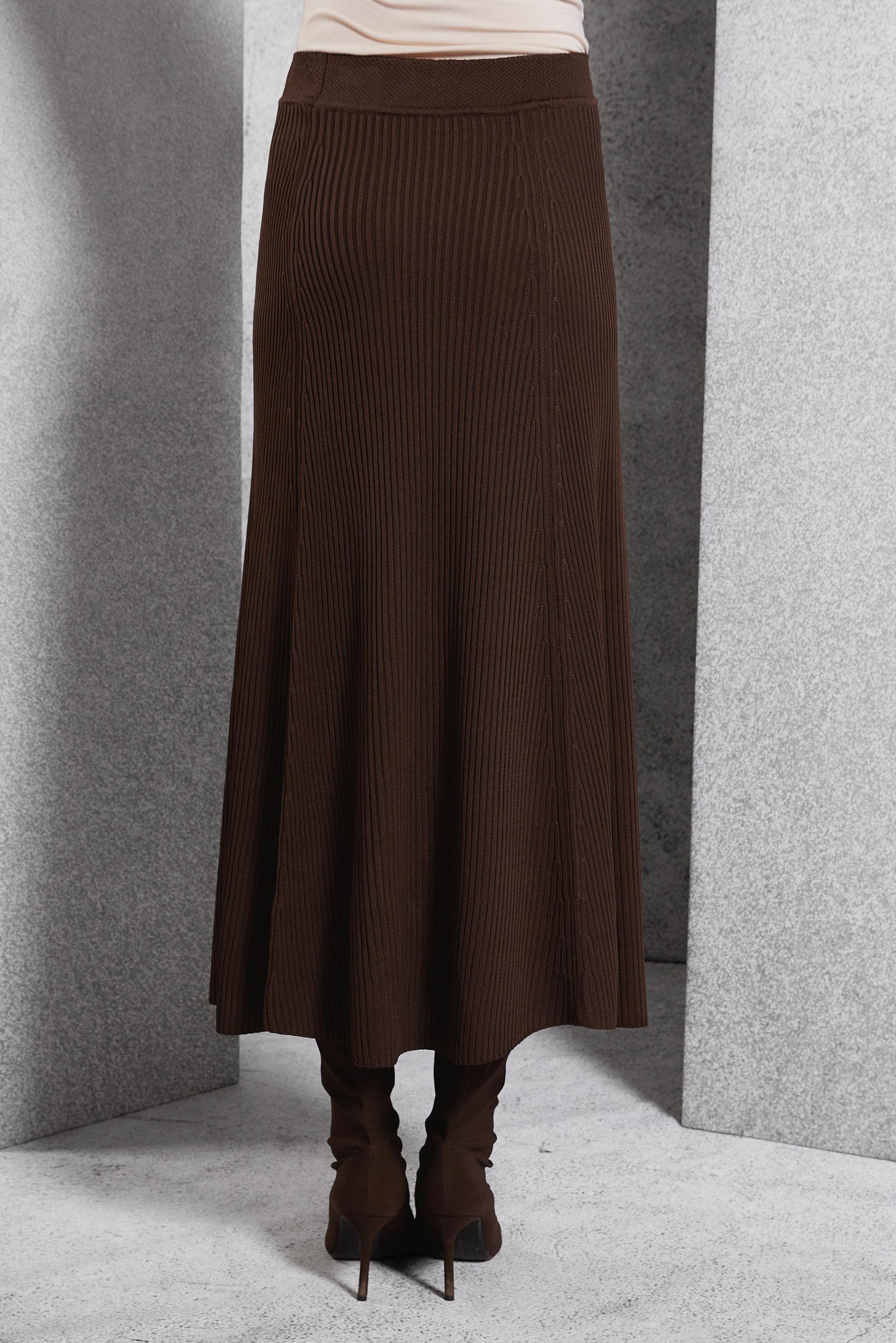 Hijab clothing BROWN MODEST KNITWEAR SKIRT 60610