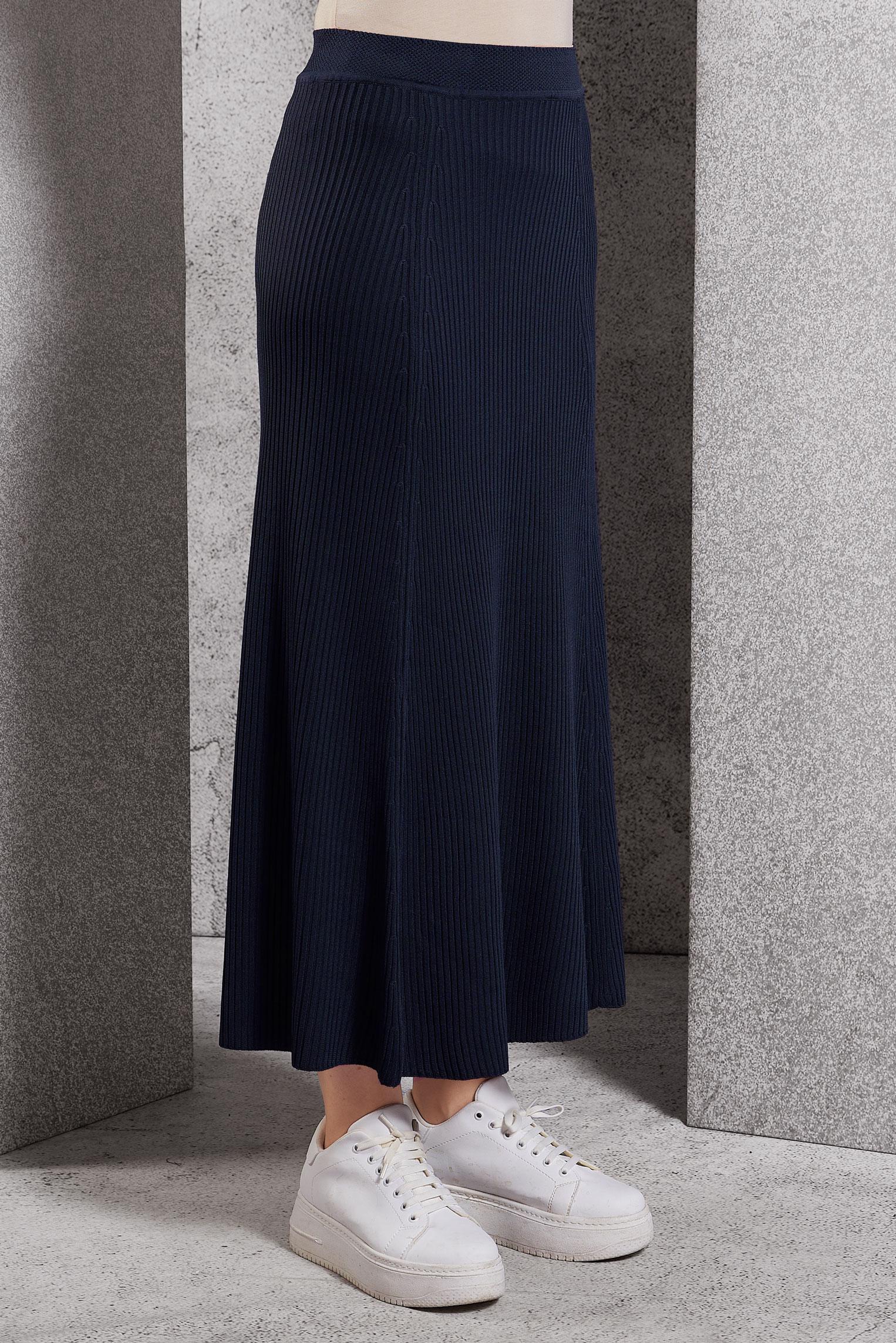 Tesettür giyim LACİVERT TESETTÜR TRİKO ETEK 60610