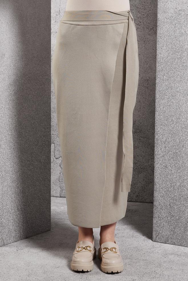 Tesettür giyim  KUŞAKLI TESETTÜR ETEK 60611 - ALVİNA