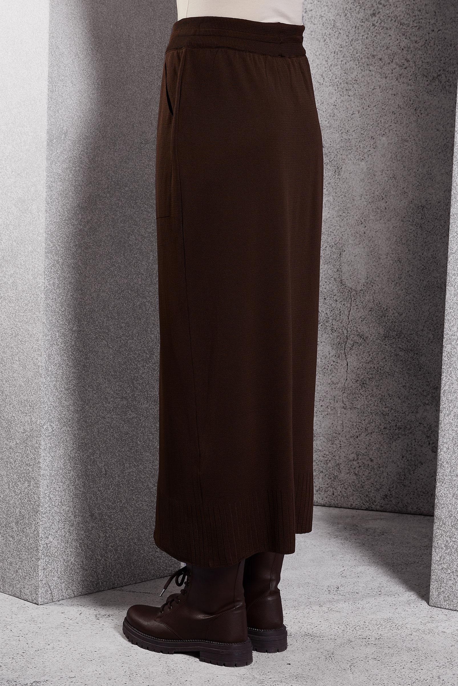 Tesettür giyim KAHVE TRİKO ETEK 60612