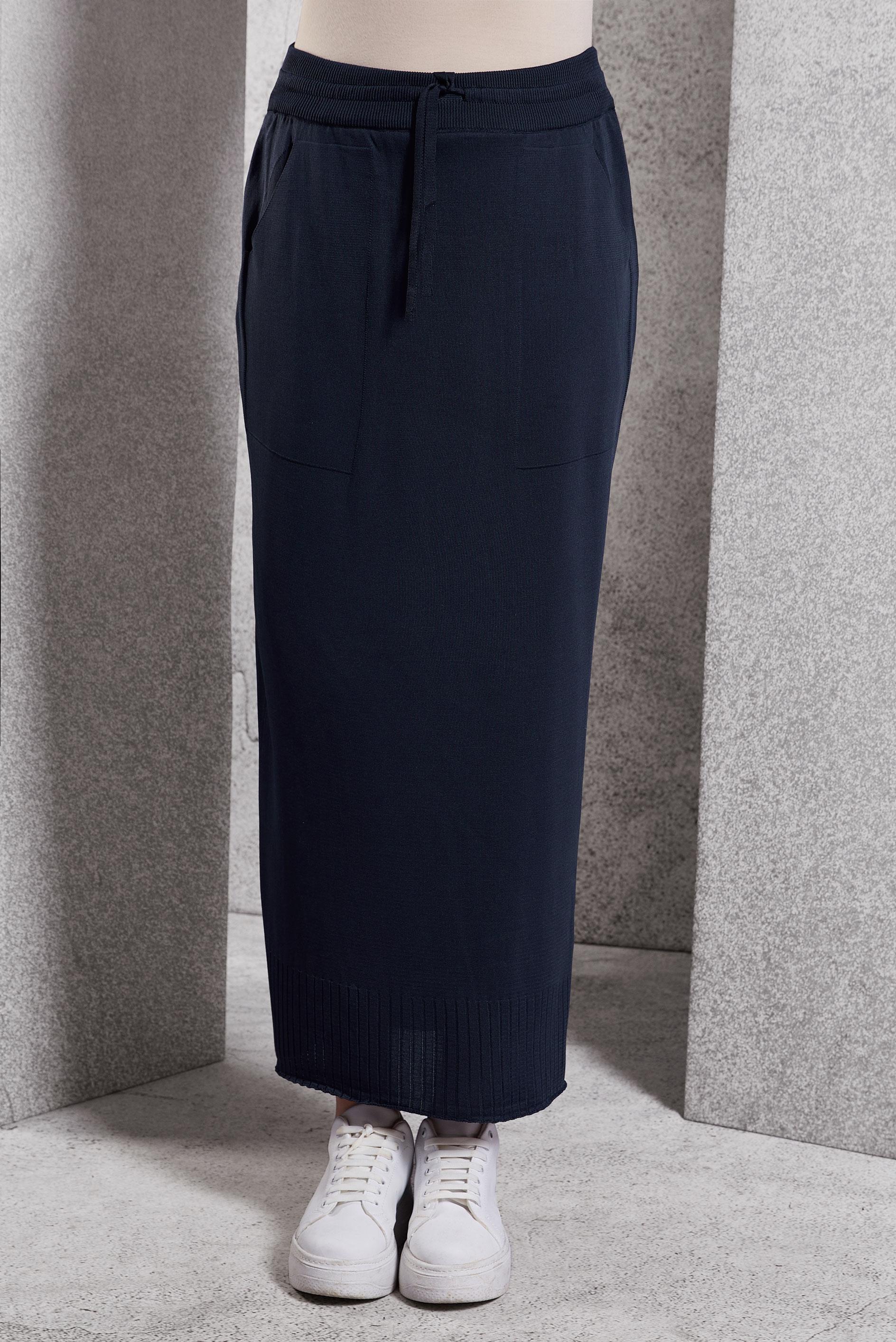 Hijab clothing NAVY BLUE KNITWEAR SKIRT 60612