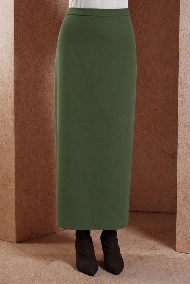 Vêtements hijab KAKI JUPE DROITE MODESTE 60613 - ALVİNA