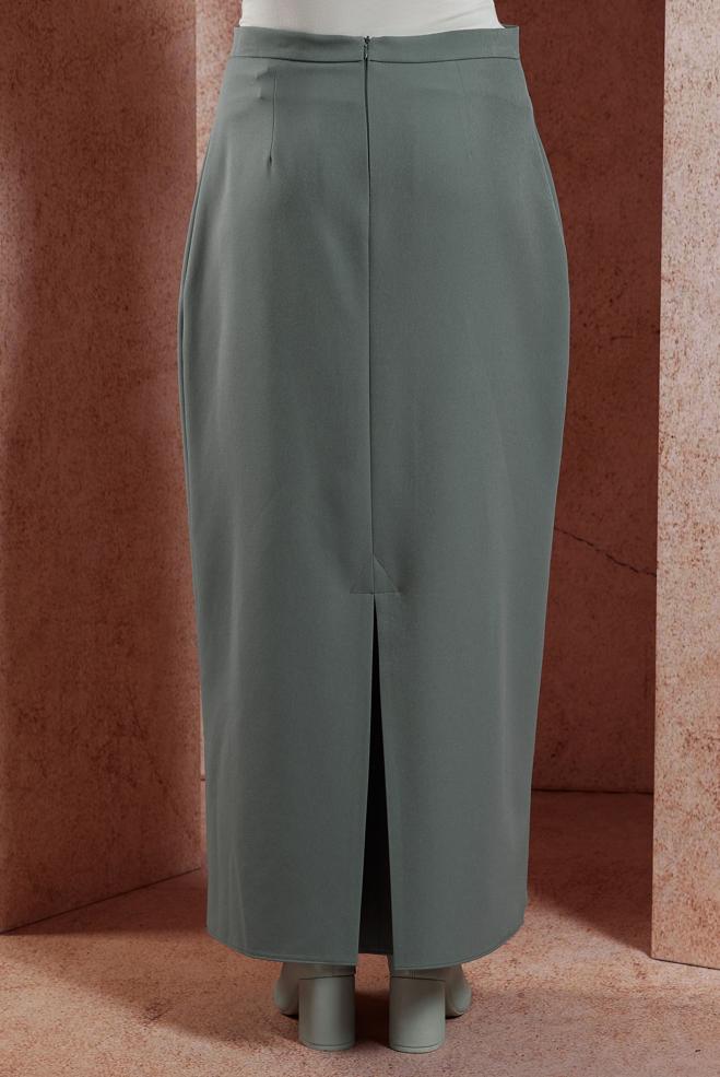 Tesettür giyim GRİ DÜZ TESETTÜR ETEK 60613 - ALVİNA