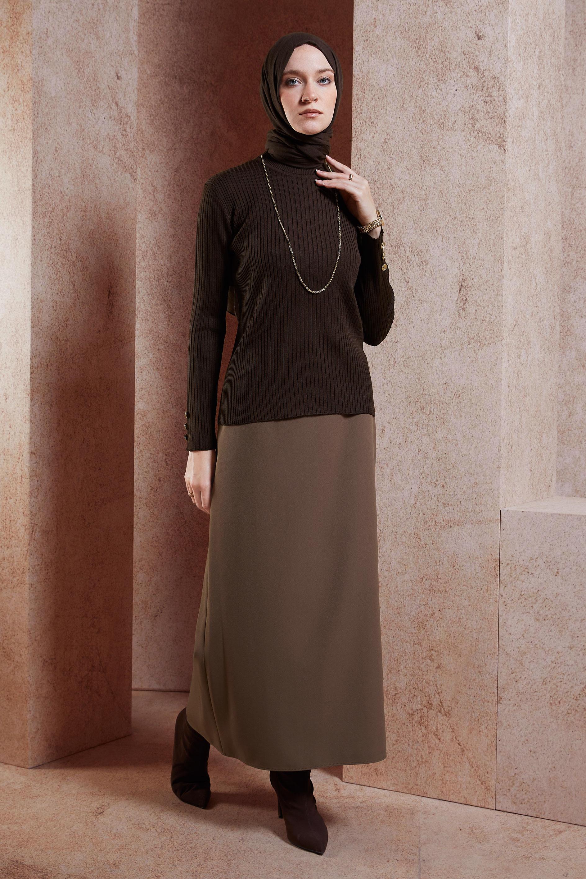 Hijab clothing MINK STRAIGHT MODEST SKIRT 60613