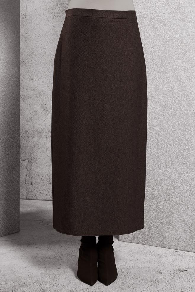 Tesettür giyim KAHVE DÜZ KESİM TESETTÜR ETEK 60614 - ALVİNA