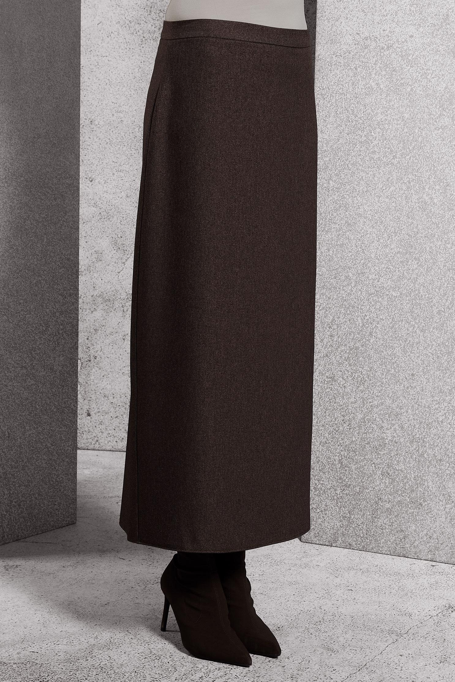 Tesettür giyim KAHVE DÜZ KESİM TESETTÜR ETEK 60614