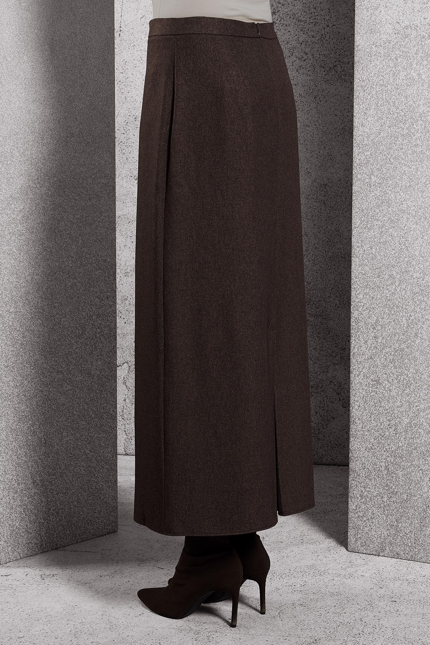 Tesettür giyim KAHVE DÜZ KESİM TESETTÜR ETEK 60614