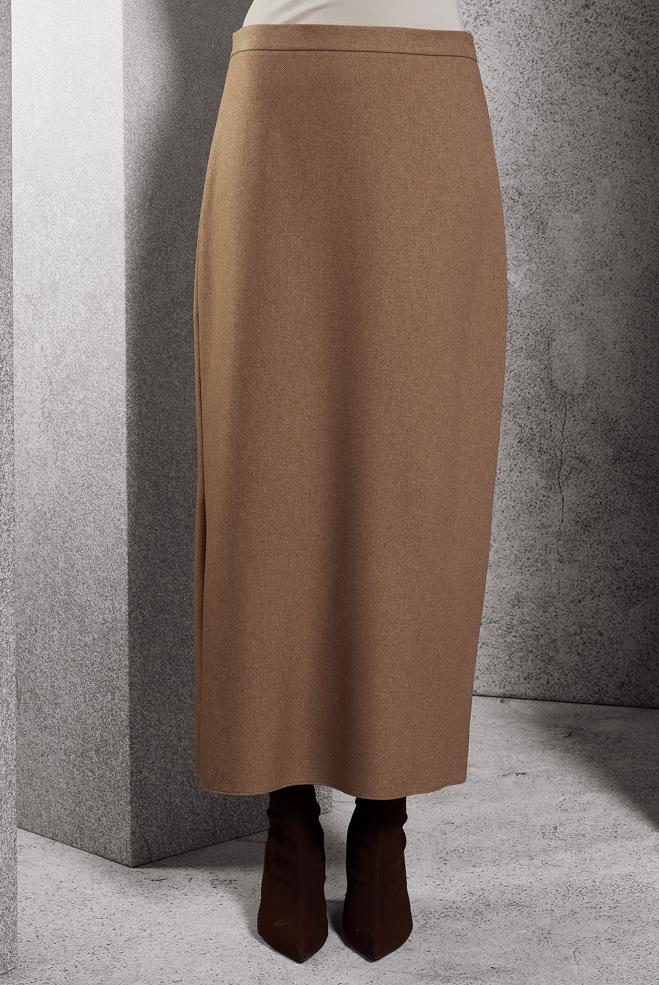 Tesettür giyim TABA DÜZ KESİM TESETTÜR ETEK 60614 - ALVİNA