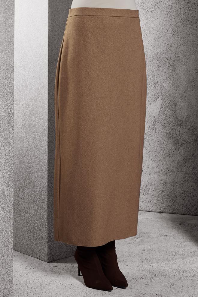 Tesettür giyim TABA DÜZ KESİM TESETTÜR ETEK 60614 - ALVİNA