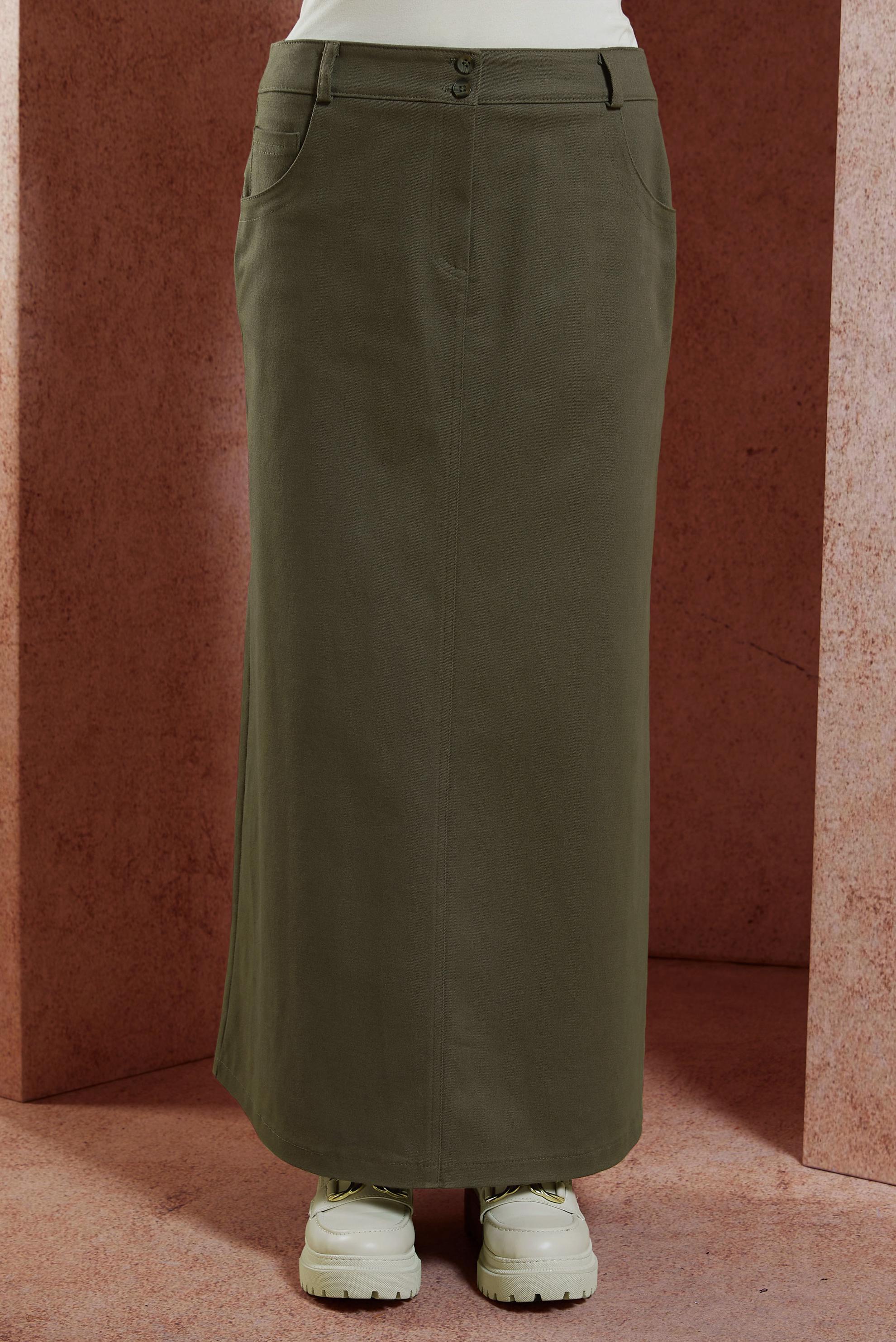 Hijab clothing KHAKI MODEST SKIRT 60615