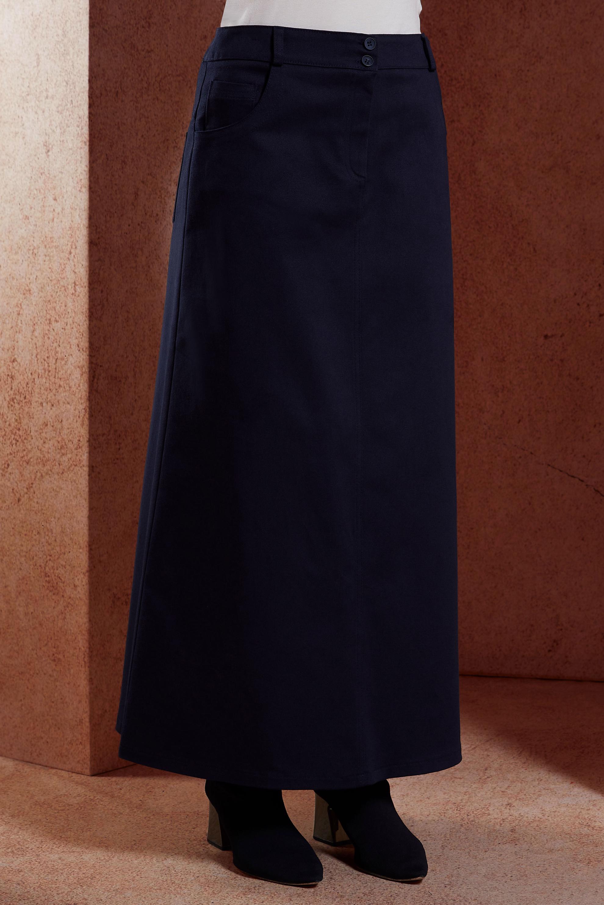 Hijab clothing NAVY BLUE MODEST SKIRT 60615