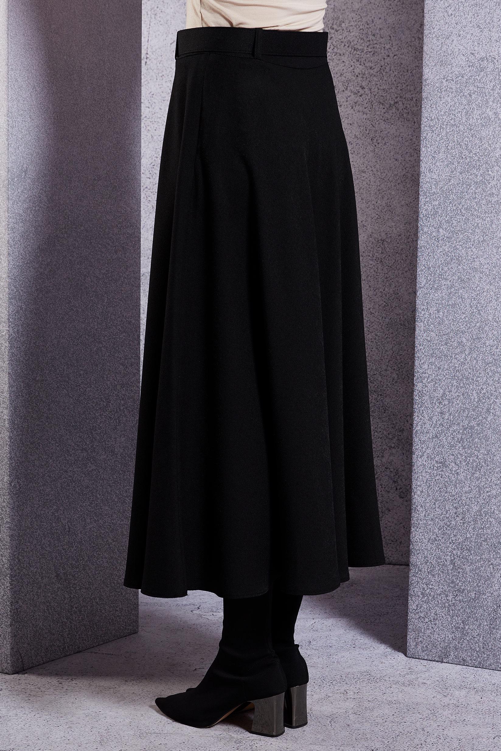 Tesettür giyim SİYAH KEMERLİ ETEK 60616