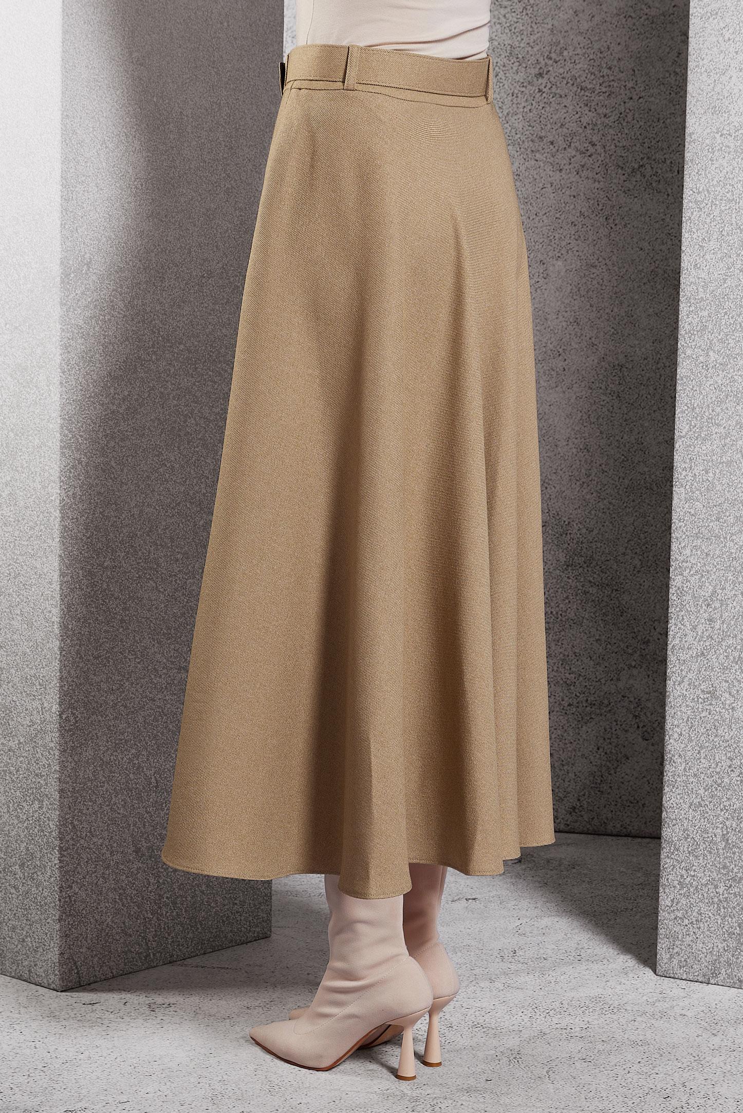 Hijab clothing BEIGE BELTED SKIRT 60616