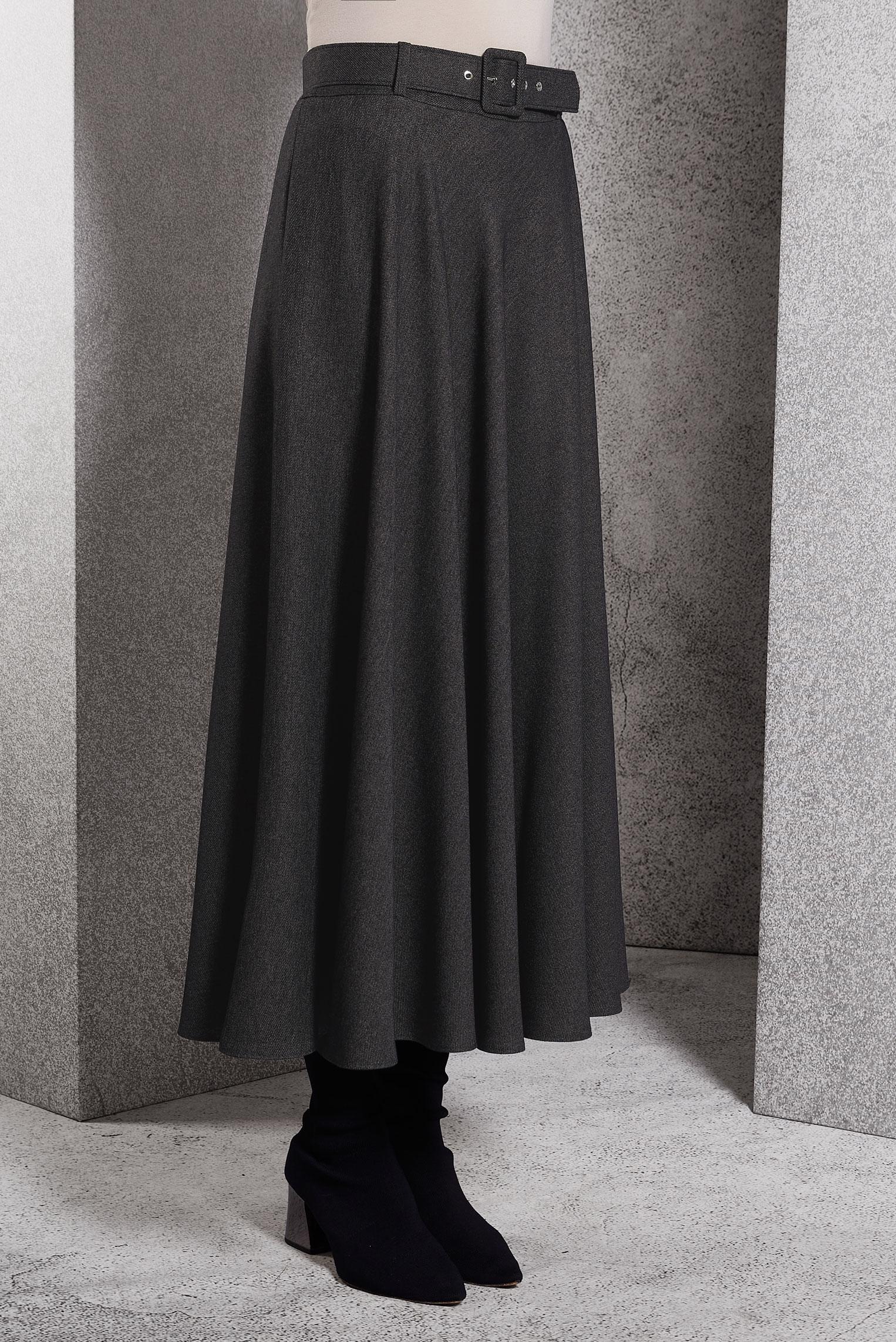 Hijab clothing GREY BELTED SKIRT 60616