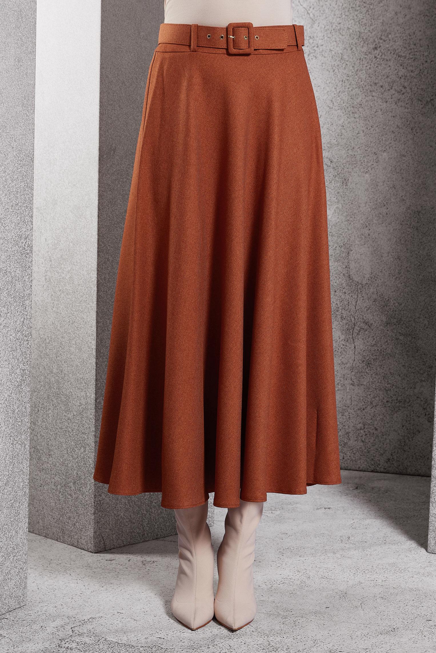 Hijab clothing ORANGE BELTED SKIRT 60616