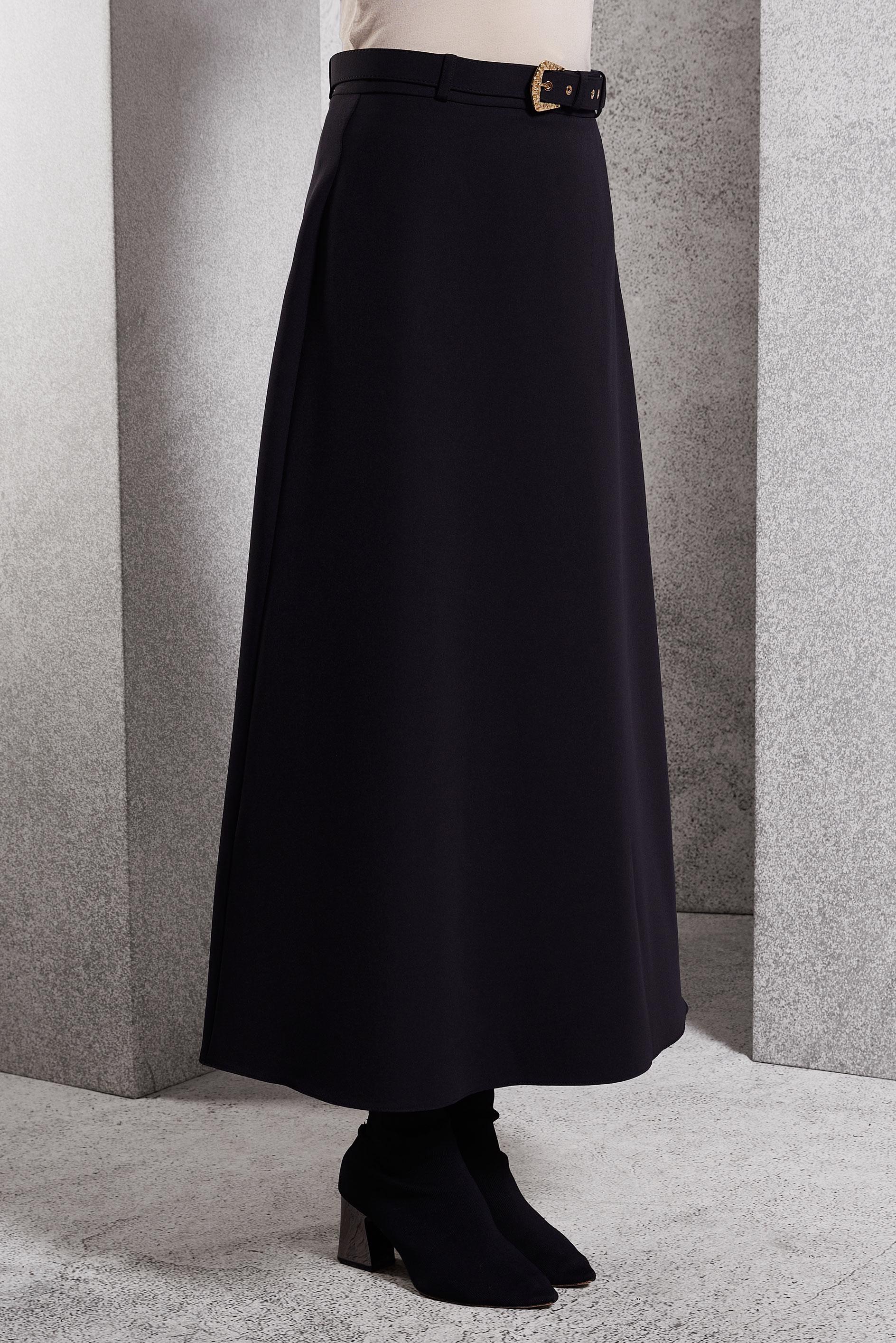 Hijab clothing BLACK BELTED LONG SKIRT 60617