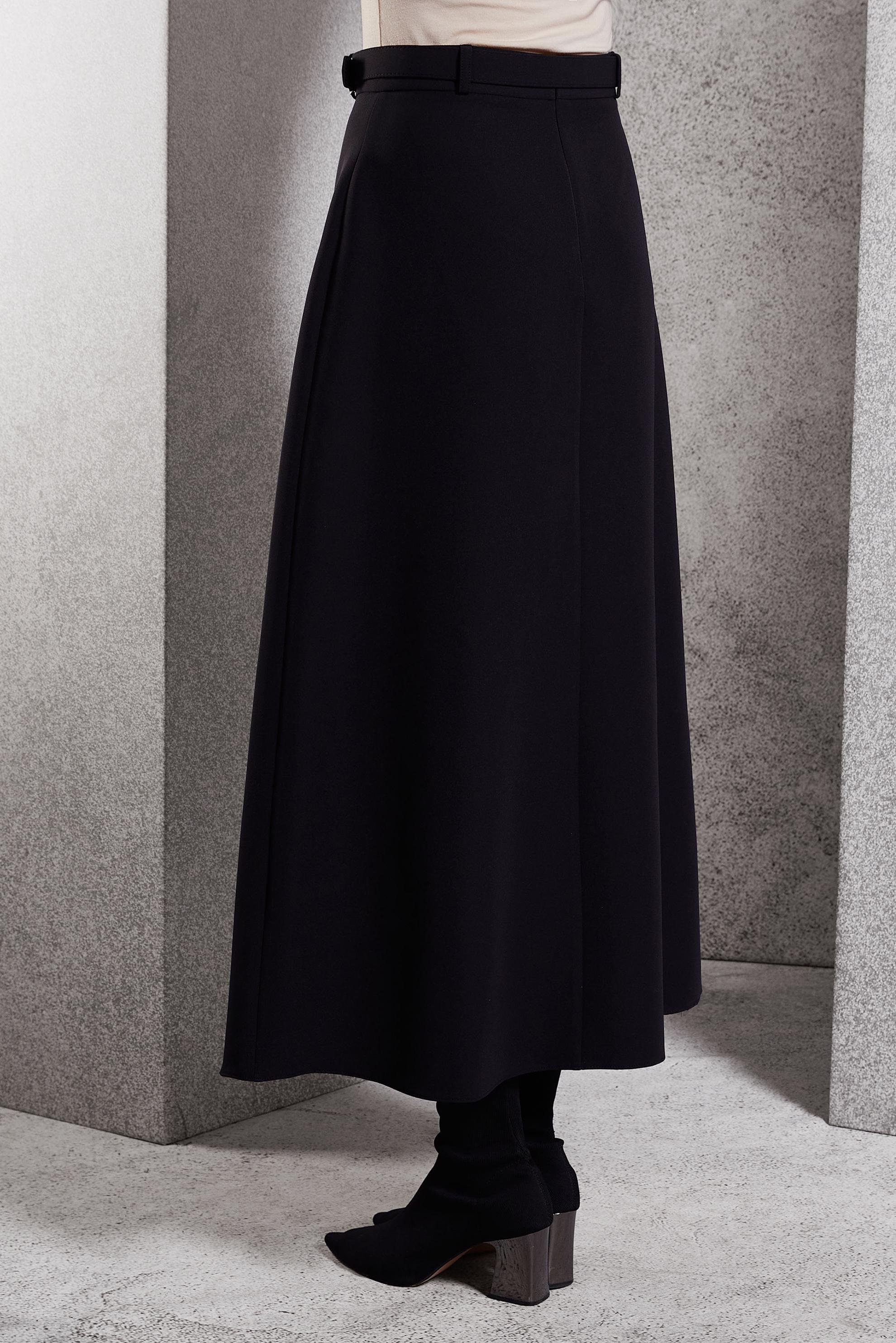 Hijab clothing BLACK BELTED LONG SKIRT 60617