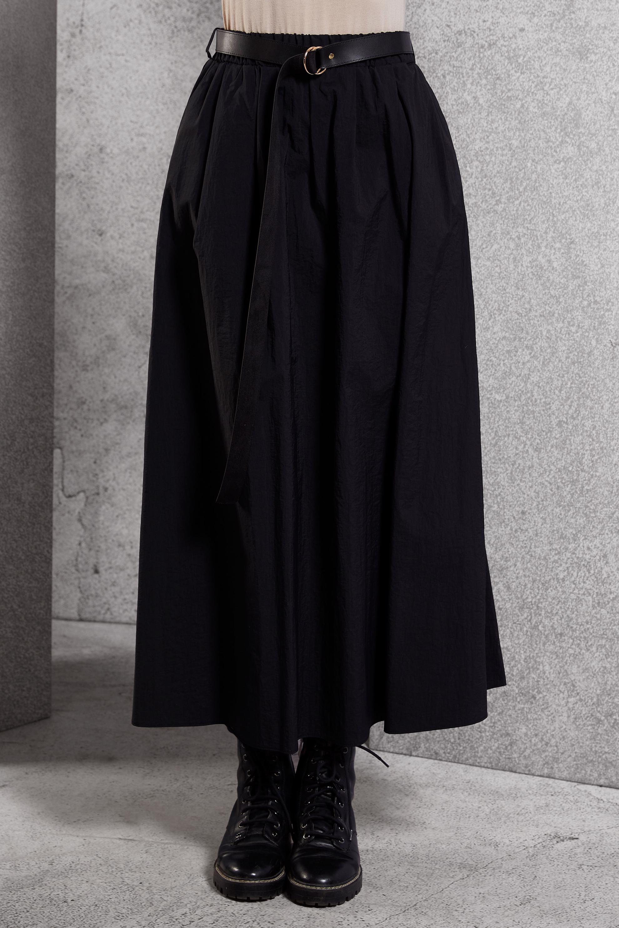 Tesettür giyim SİYAH KEMERLİ ETEK 60619