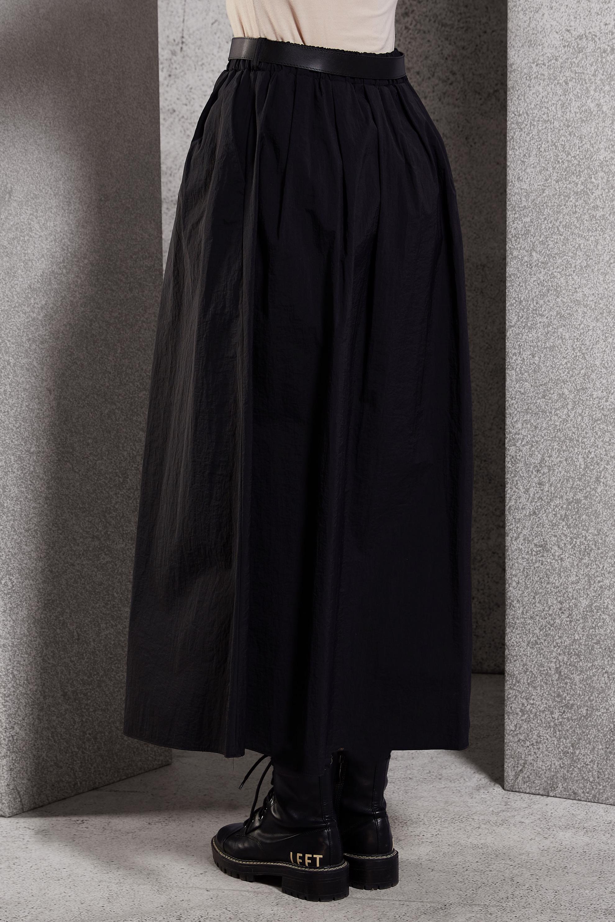 Tesettür giyim SİYAH KEMERLİ ETEK 60619