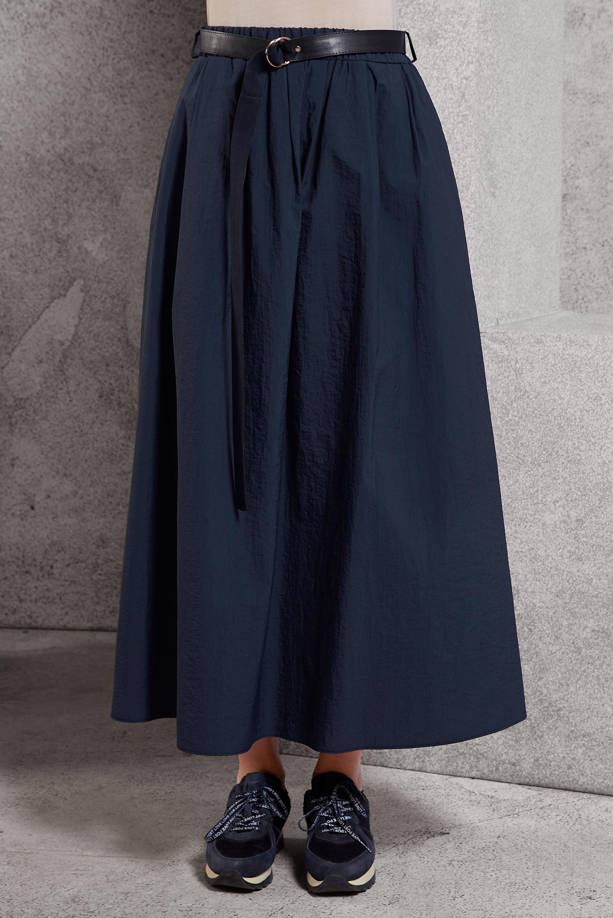 Tesettür giyim LACİVERT KEMERLİ ETEK 60619