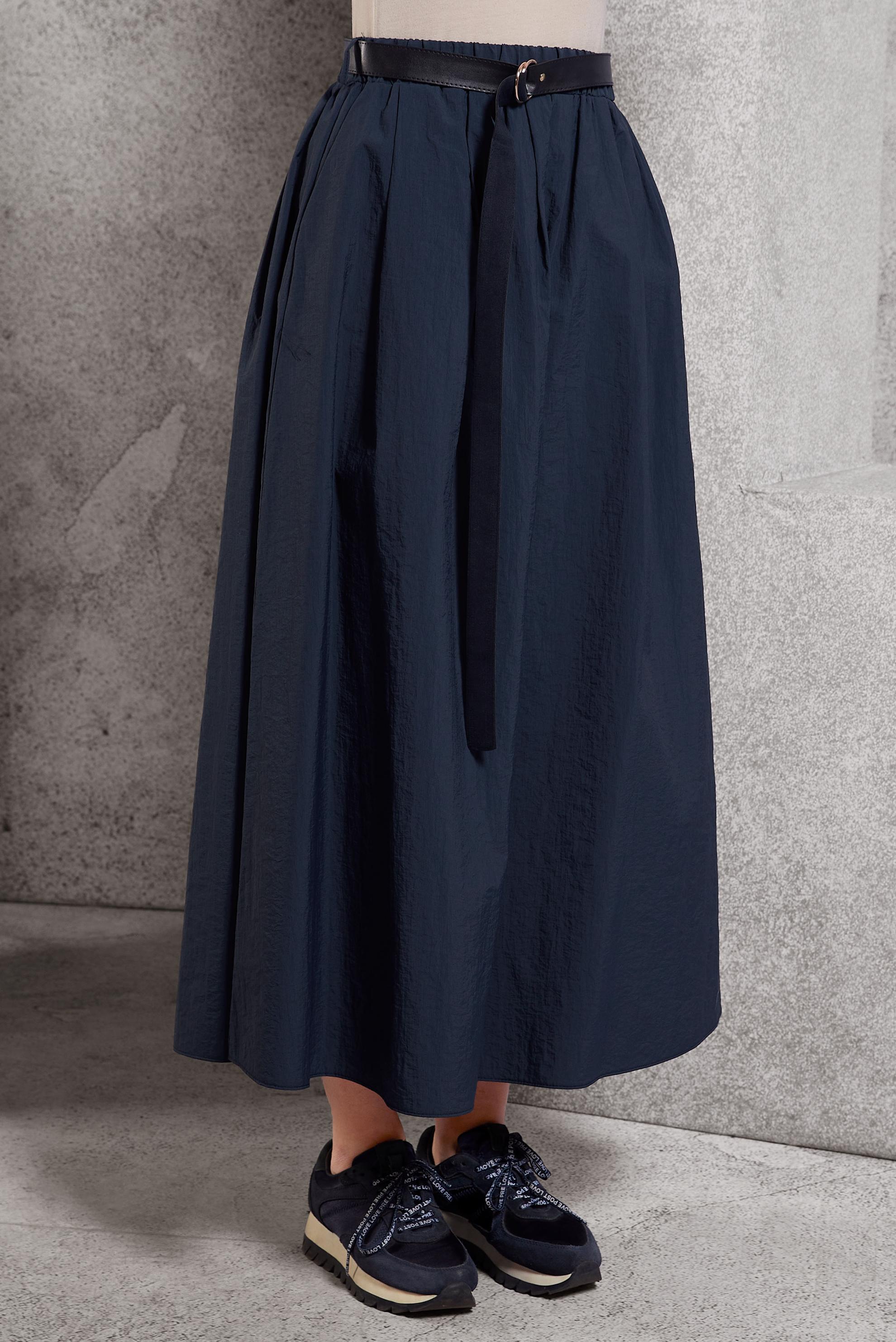 Tesettür giyim LACİVERT KEMERLİ ETEK 60619