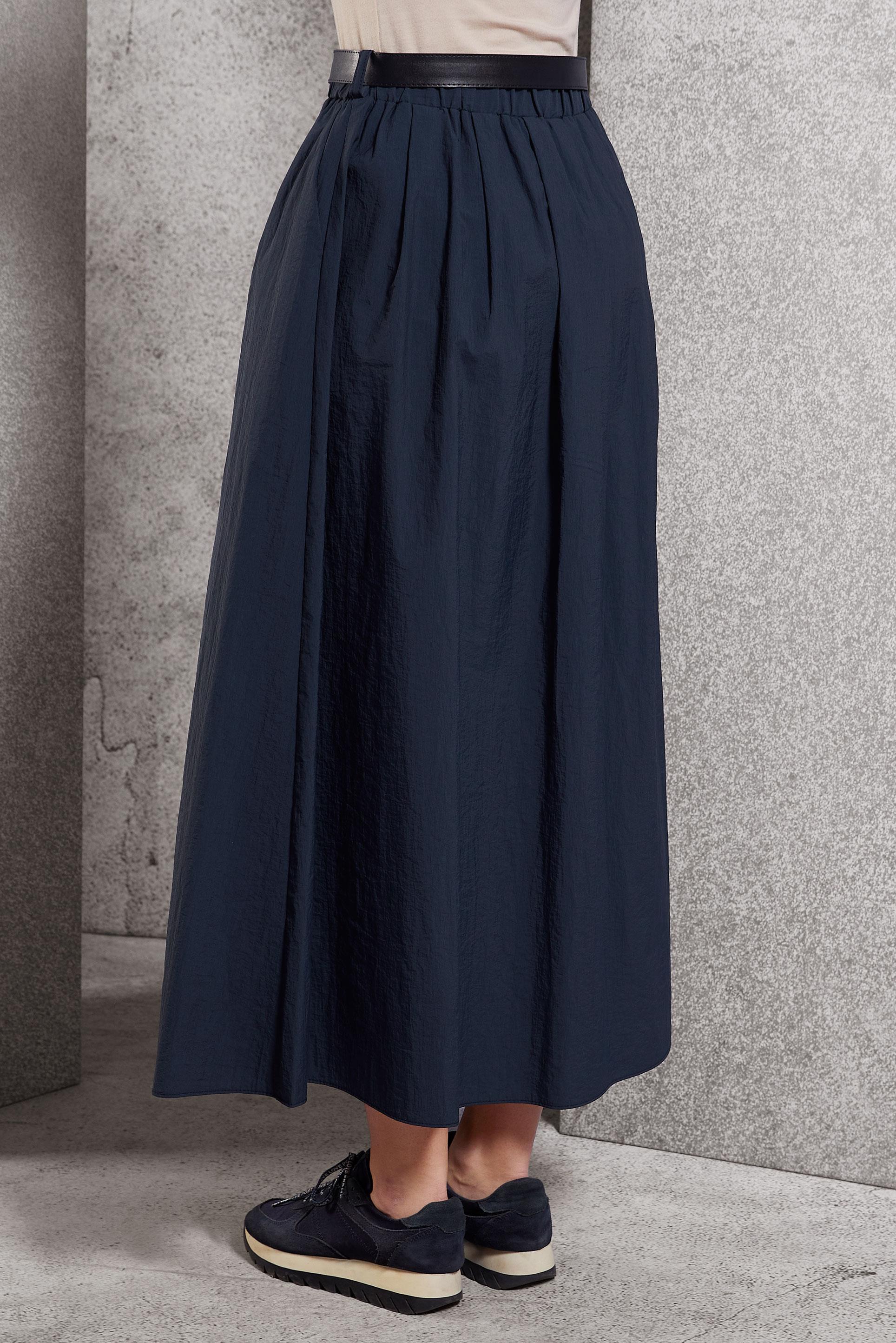 Tesettür giyim LACİVERT KEMERLİ ETEK 60619