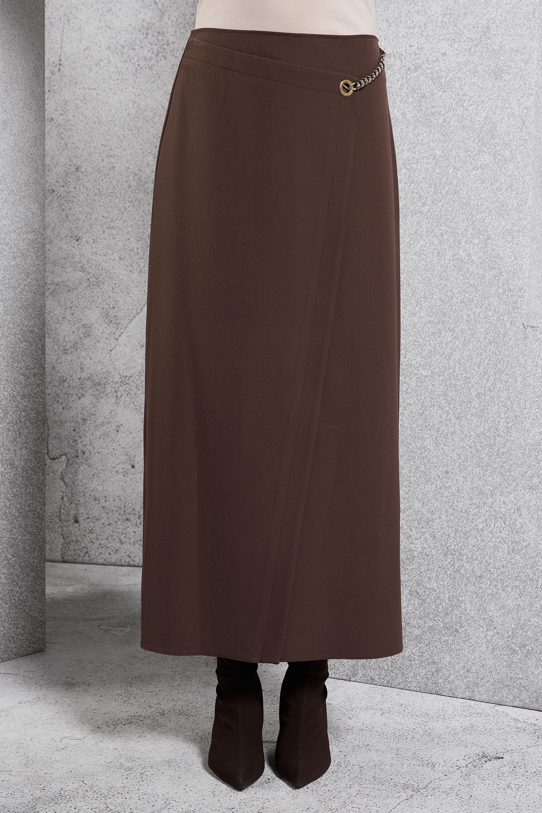 Hijab clothing BROWN SKIRT WITH CHAIN DETAIL 60620