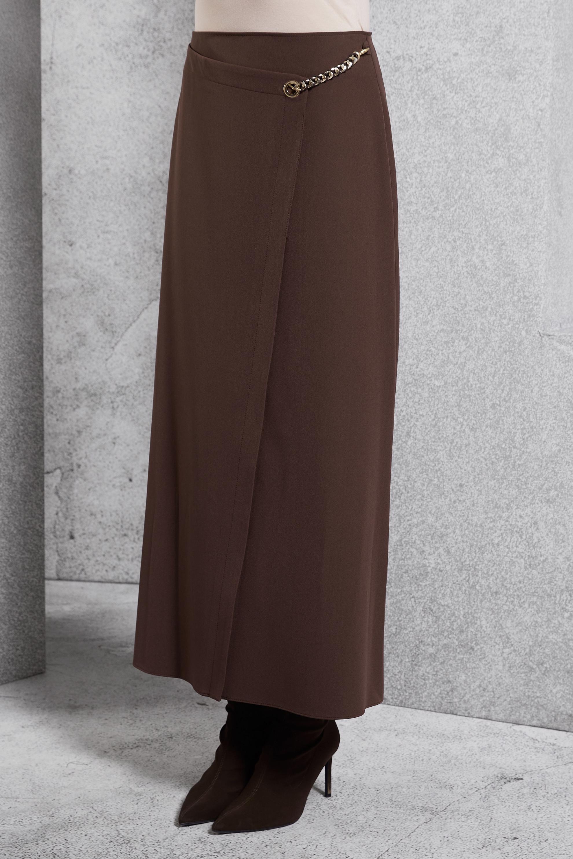 Hijab clothing BROWN SKIRT WITH CHAIN DETAIL 60620