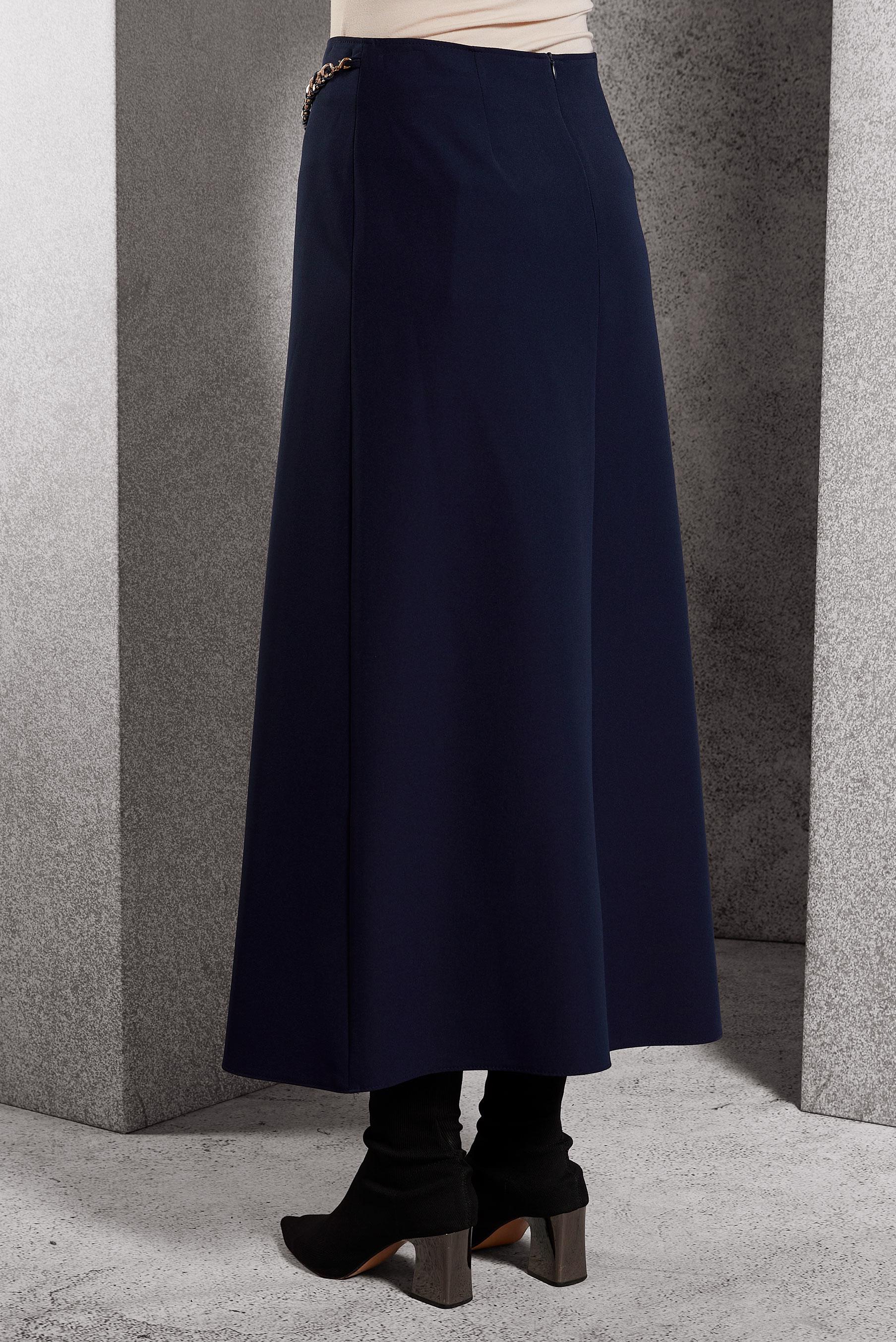 Tesettür giyim LACİVERT ZİNCİR DETAYLI ETEK 60620