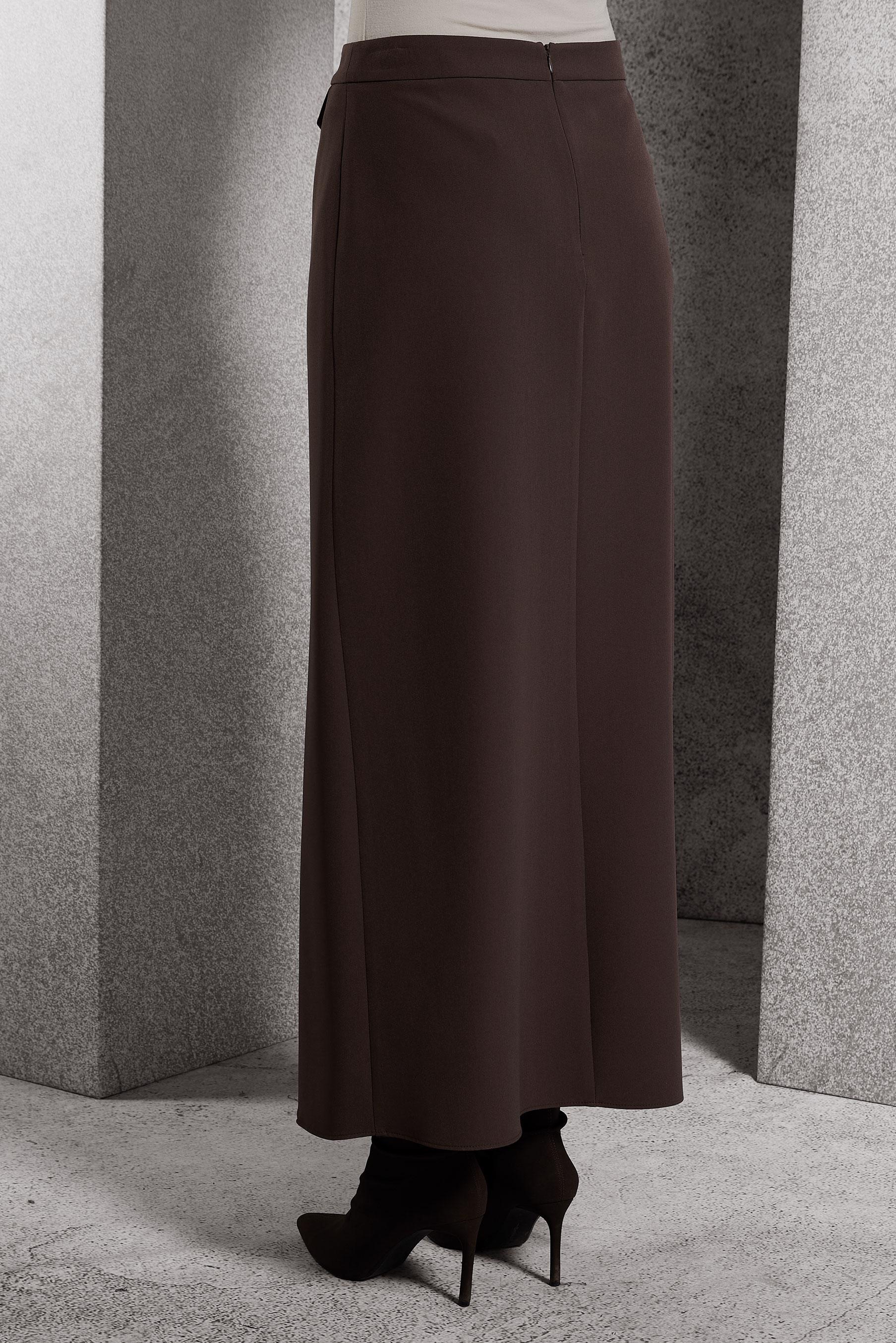 Tesettür giyim KAHVE FERMUAR DETAYLI ETEK 60621