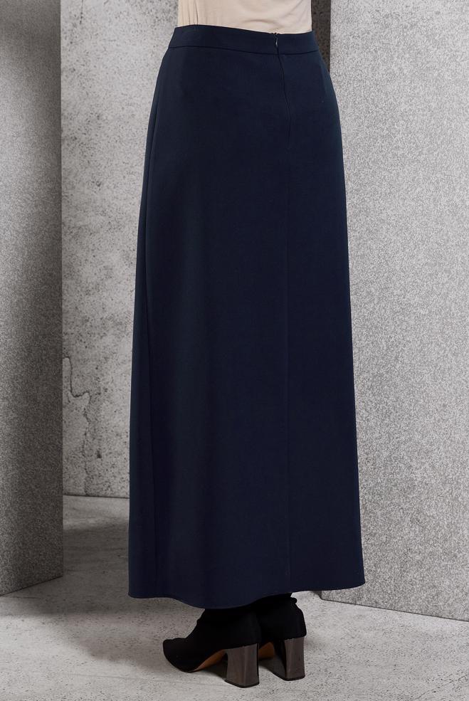 Vêtements hijab BLEU MARINE JUPE AVEC FERMETURE ÉCLAIR 60621 - ALVİNA