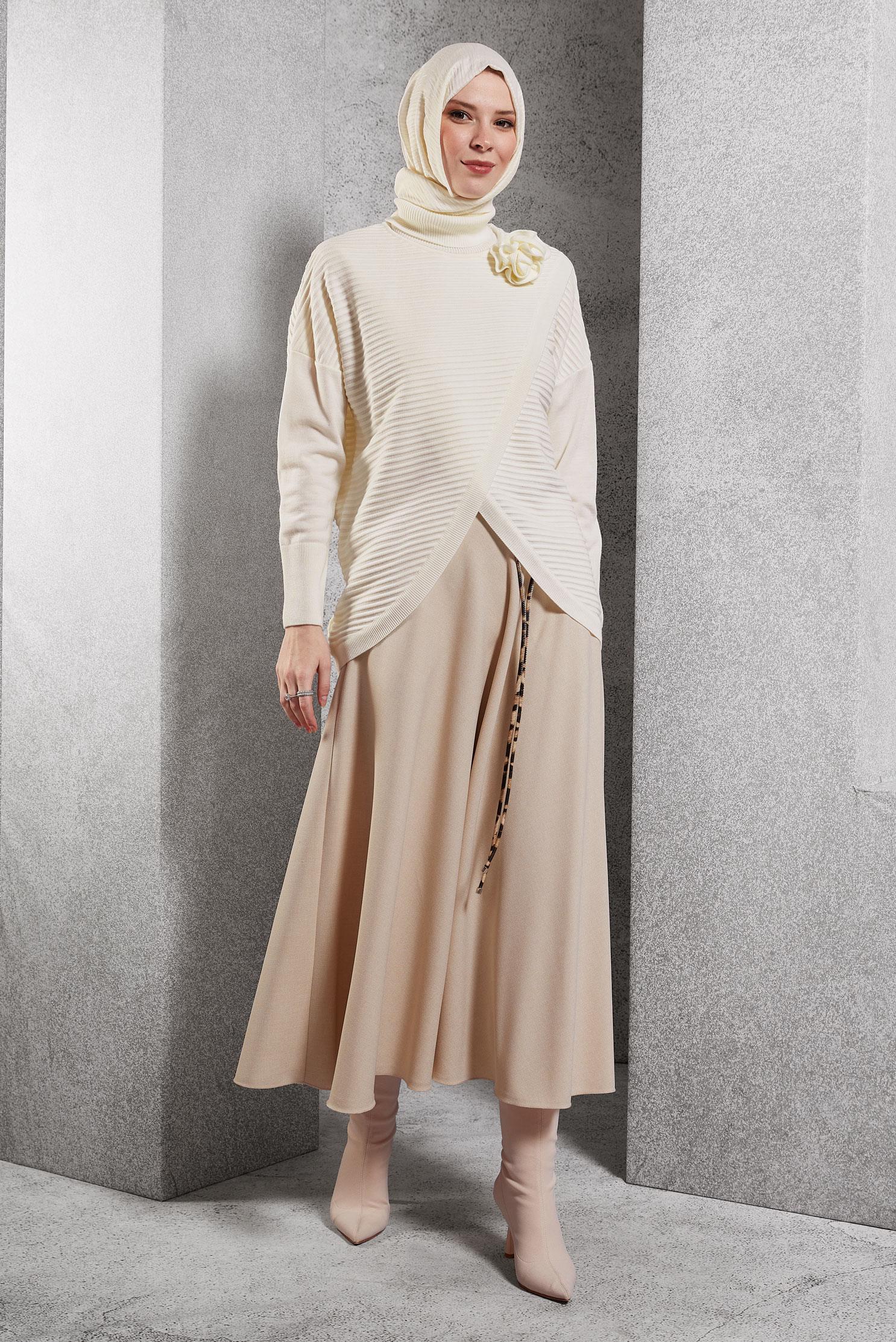 Vêtements hijab BEIGE JUPE CEINTURE 60622
